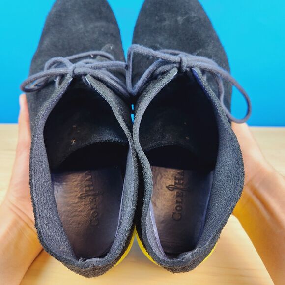 Cole Haan Lunargrand Mens Size 11 Boots Black‎ Suede Yellow Chukka Boots C11185 main image 9